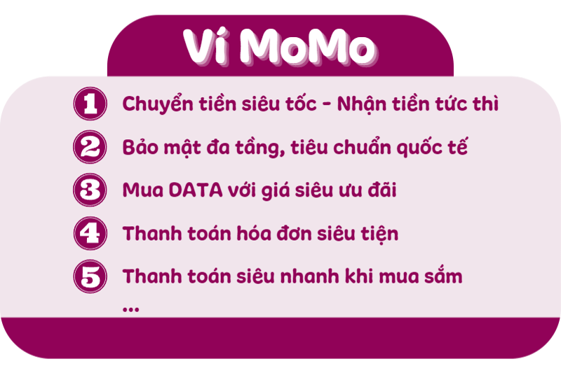 Ví MoMo có nhiều tính năng nổi bật