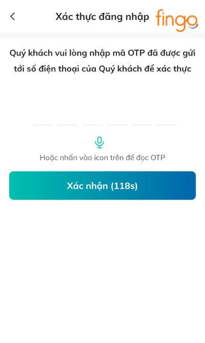 Nhập mã OTP được cấp qua số điện thoại đã đăng ký và chọn Xác nhận.