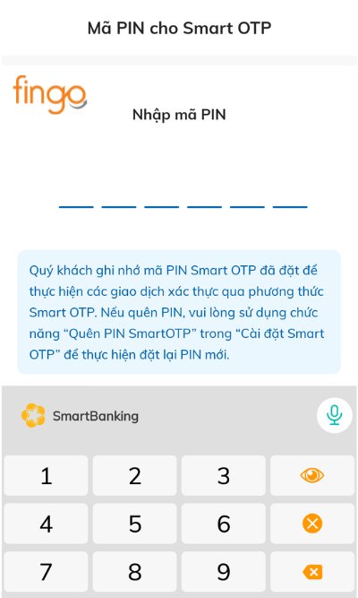 Nhập mã PIN.