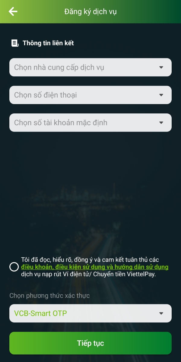 Cách liên kết ví điện tử Vietcombank Digibank