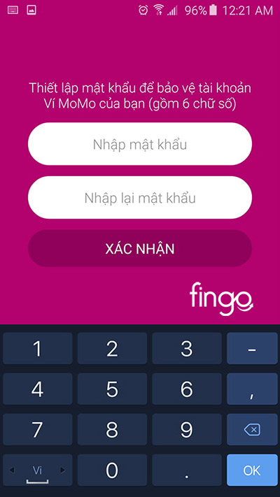 Thiết lập mật khẩu cá nhân