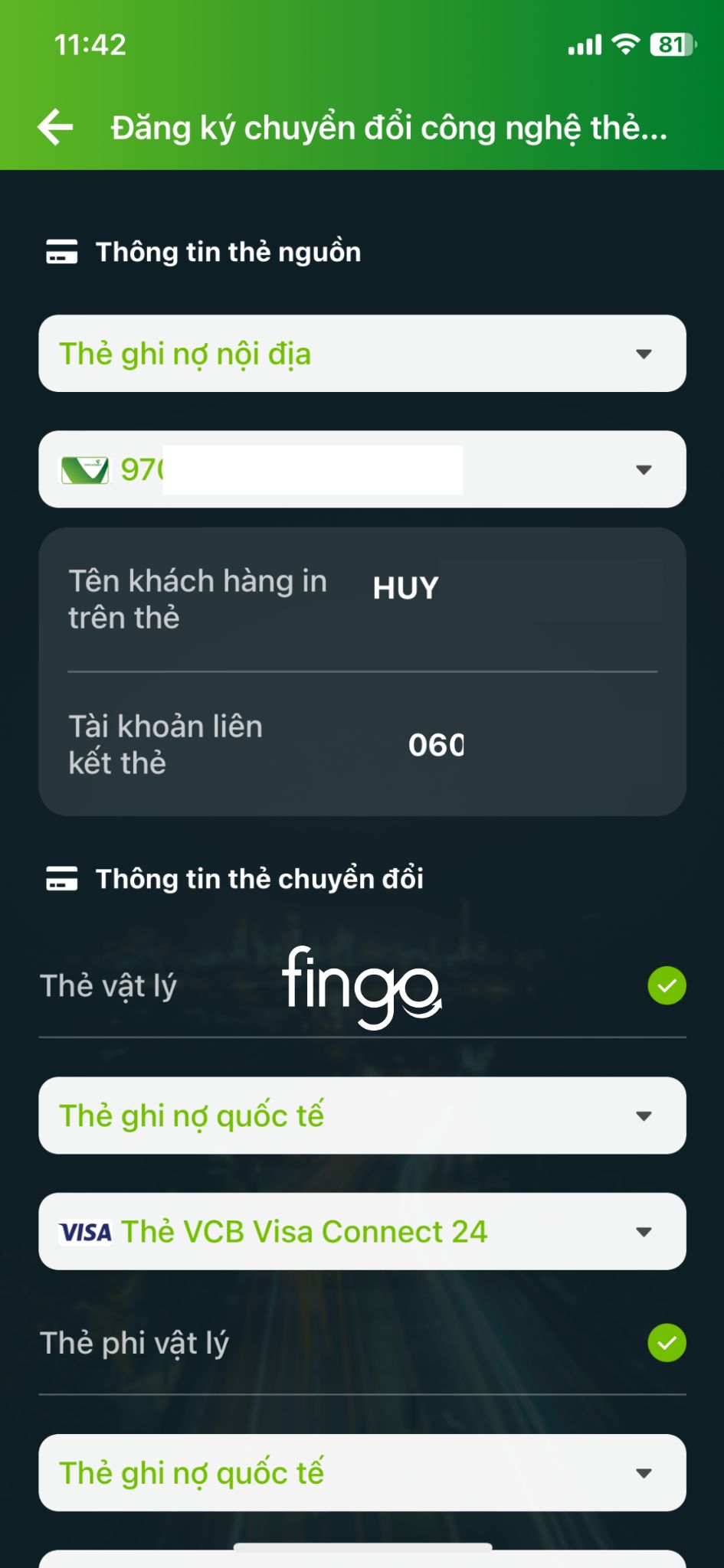 Đổi thẻ chip Vietcombank bước 4