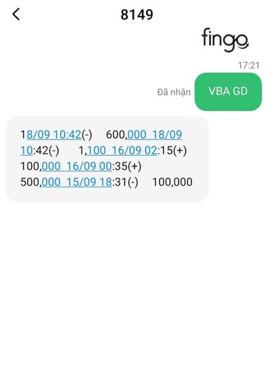 Kiểm tra lịch sử giao dịch bằng SMS banking