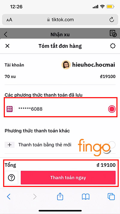 Kiểm tra thông tin và chọn Thanh toán ngay