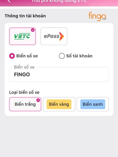 Chọn loại biển số, nhập thông tin và tiến hành thanh toán