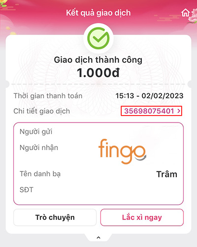 Chi tiết giao dịch
