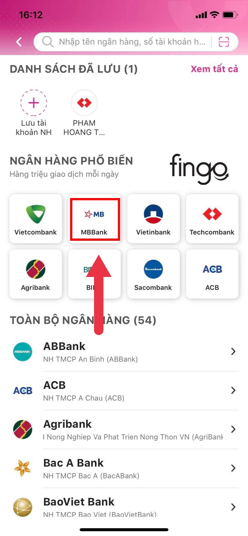 Chọn ngân hàng MB Bank
