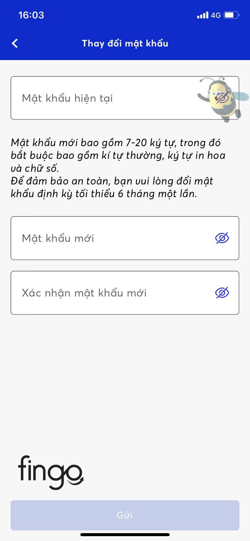 Nhập hai lần mật khẩu mới để xác nhận