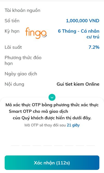 Xác nhận giao dịch.