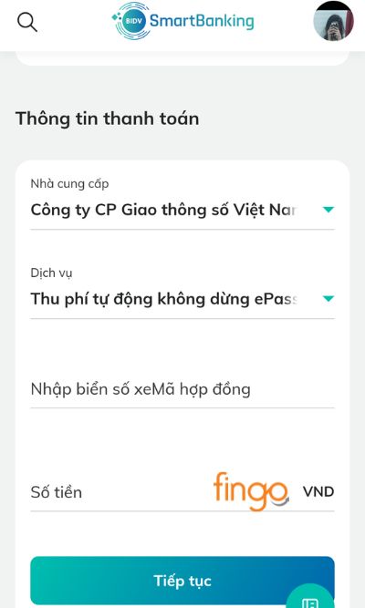 Nhập các thông tin về biển số và số tiền. 
