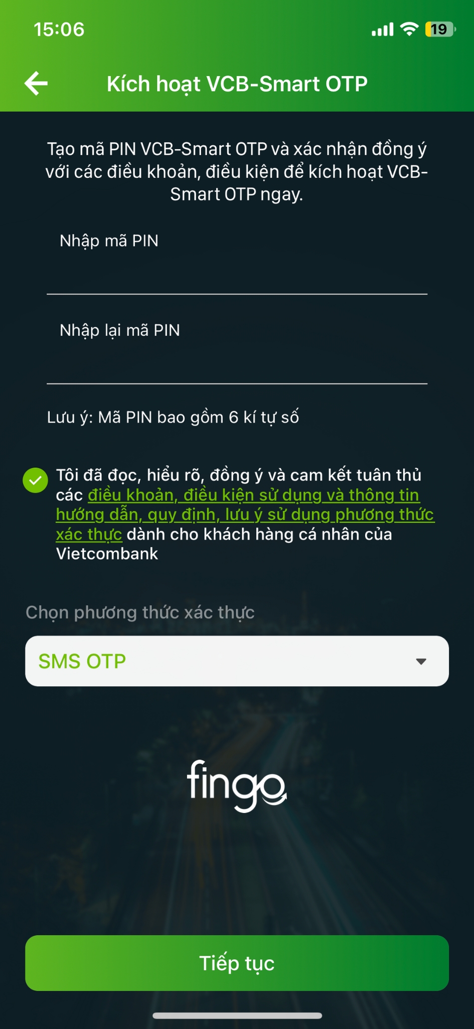 Cách cài đặt Vietcombank Smart OTP bước 3