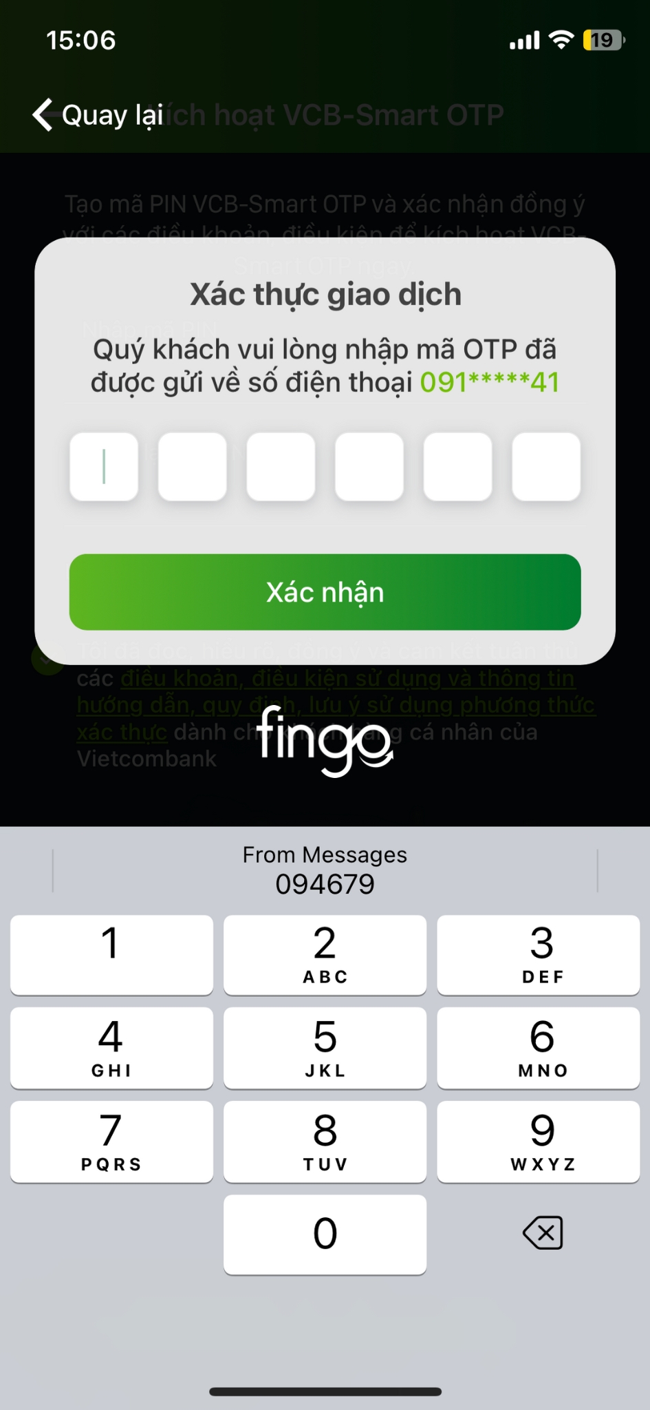 Cách cài đặt Vietcombank Smart OTP bước 4