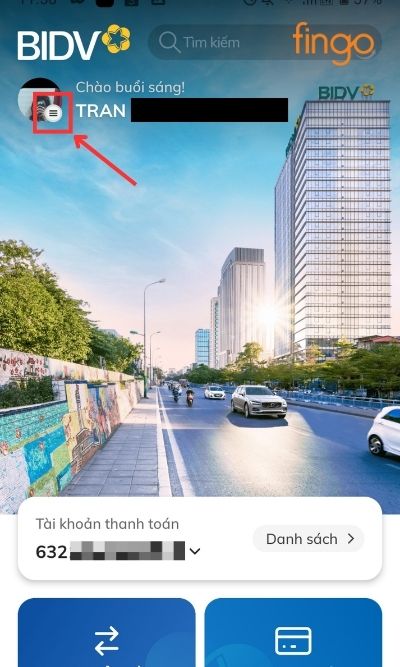 Trên giao diện màn hình chính. Chọn biểu tượng được khoanh vùng.