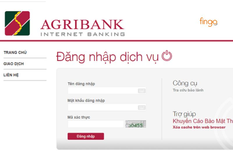 Đăng nhập vào dịch vụ Internet Banking Agribank