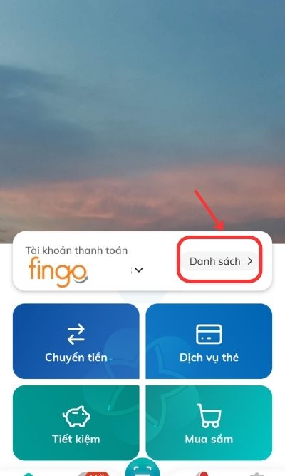 Tại màn hình chính, chọn mục Danh sách.