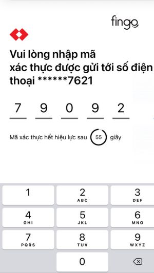 Nhập mã OTP xác nhận về số điện thoại mà ngân hàng gửi tới