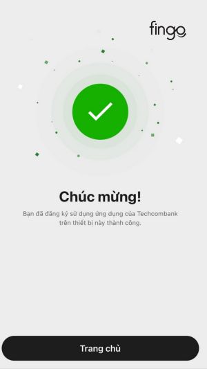 Sau khi hoàn tất thủ tục mở thẻ Techcombank online, ứng dụng sẽ thông báo thành công cho bạn 