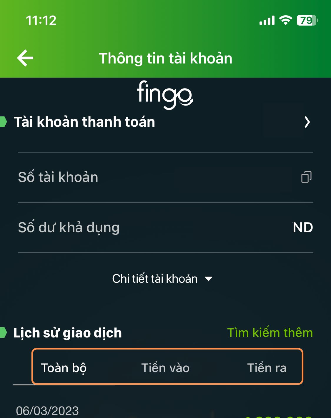 Cách sao kê ngân hàng Vietcombank bước 3