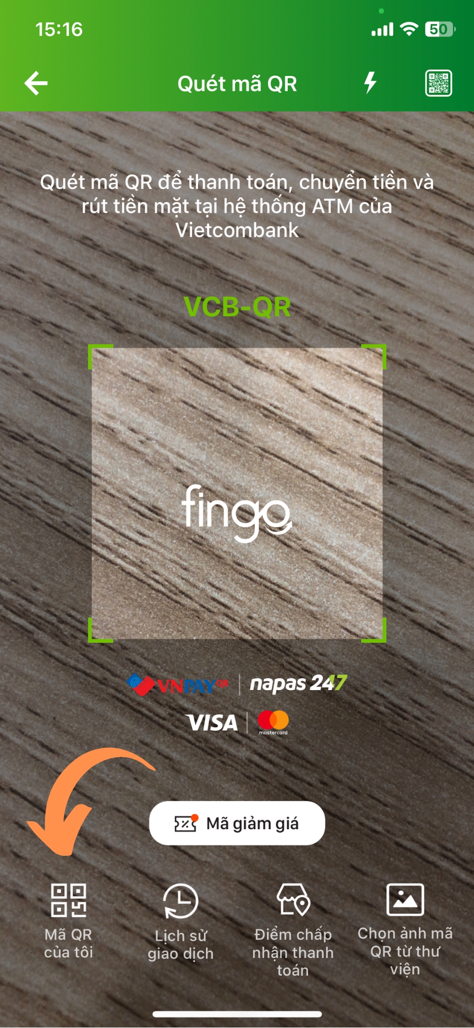 Cách tạo mã QR Vietcombank bước 2