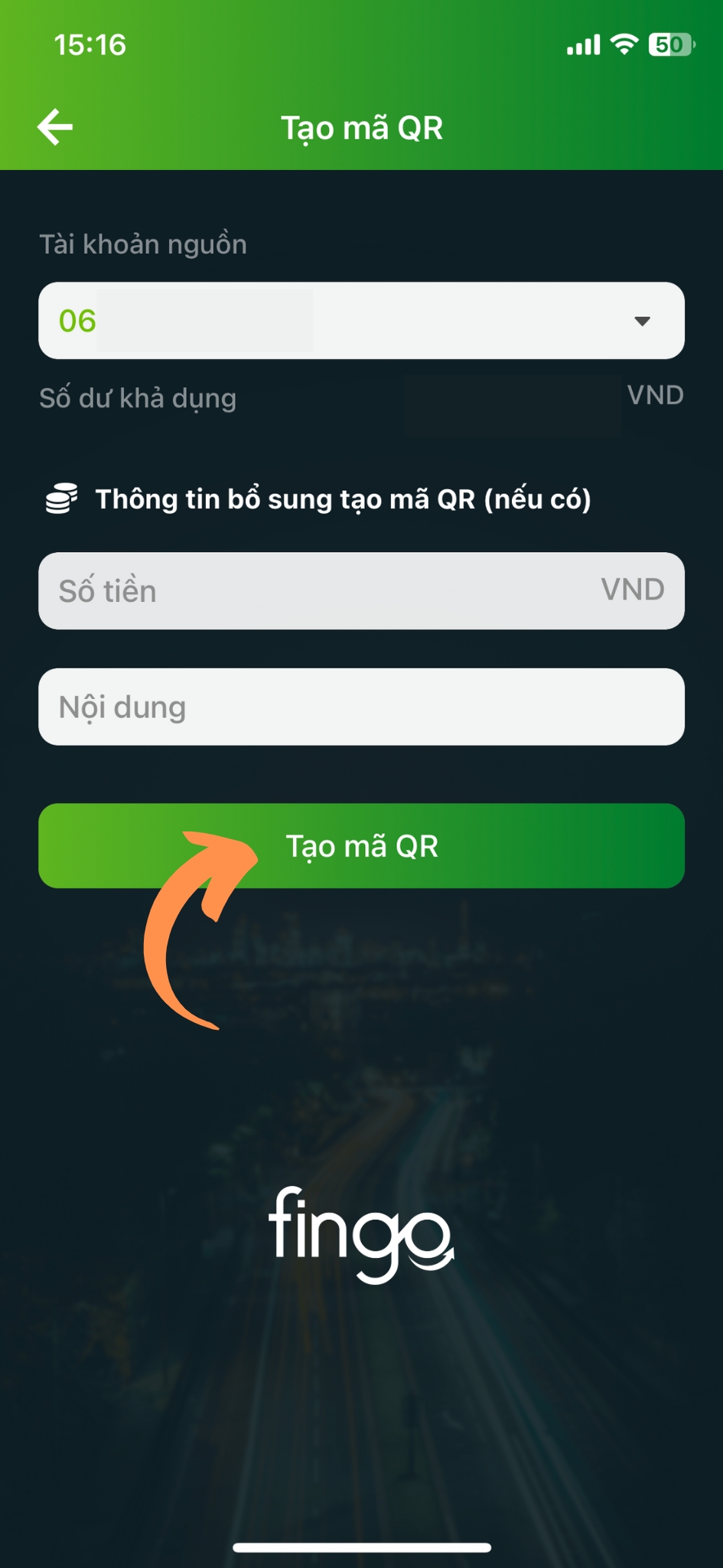 Cách tạo mã QR Vietcombank bước 3