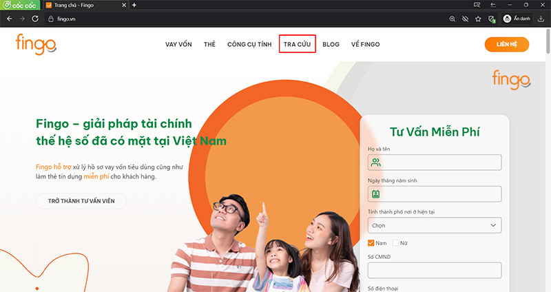 Vào mục Tra cứu