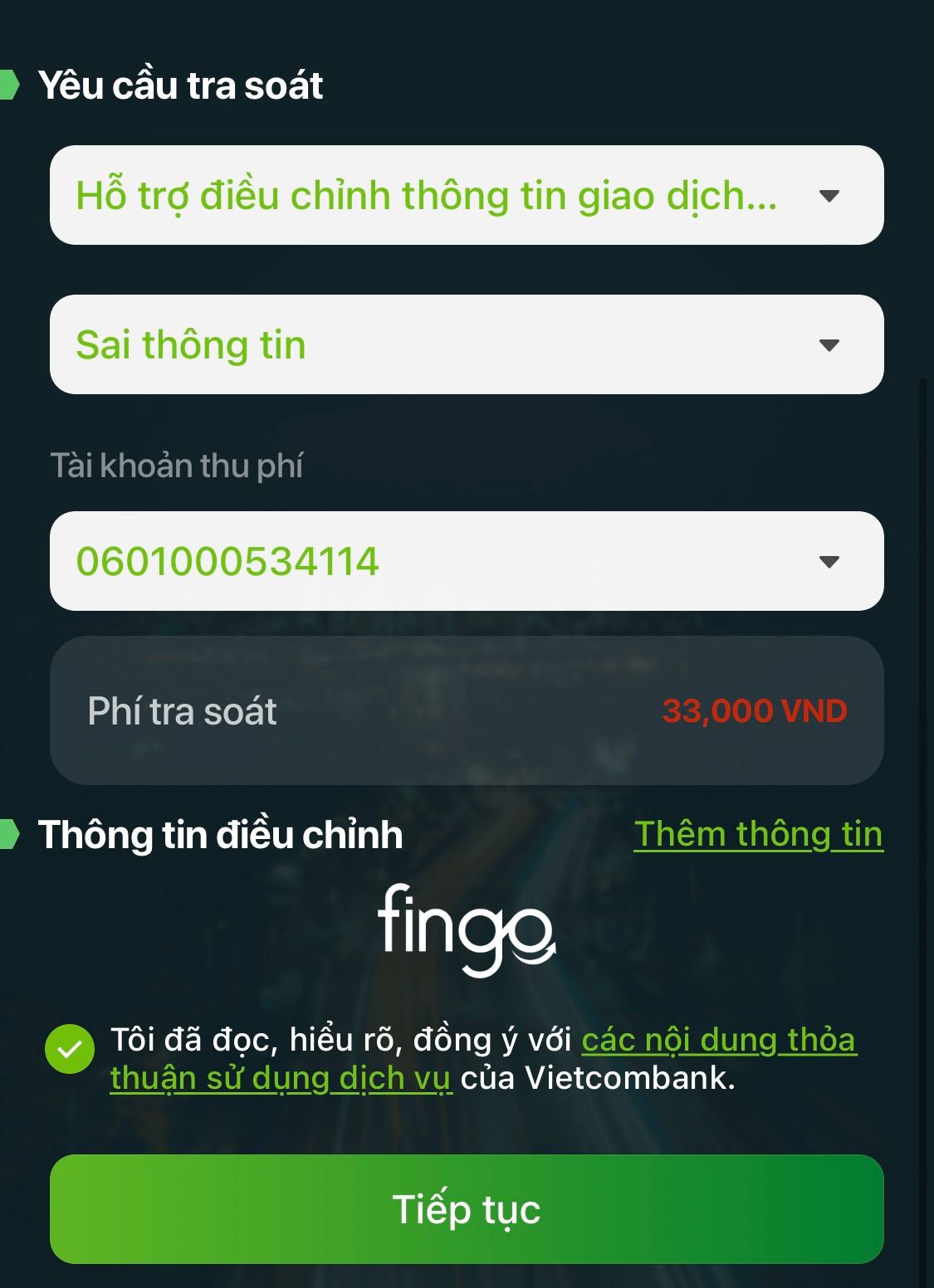 Cách tra soát Vietcombank bước 5-3