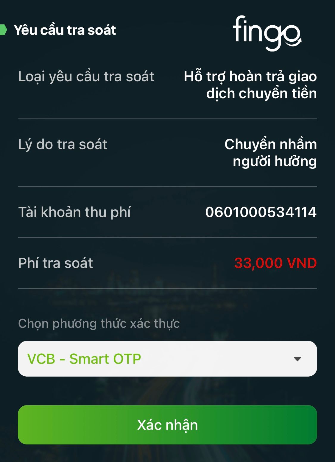Cách tra soát Vietcombank bước 6