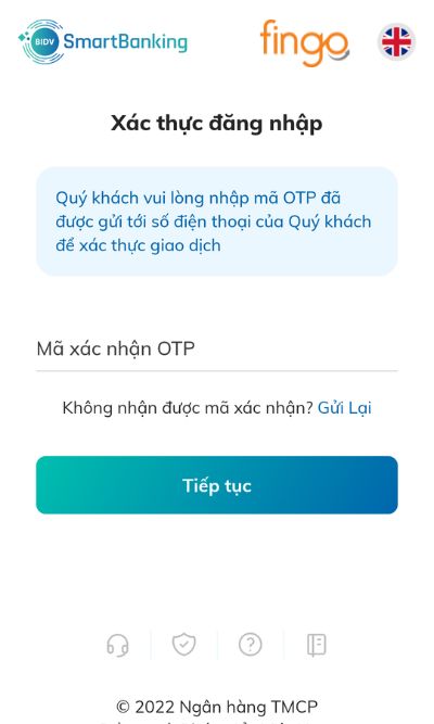 Xác thực mã OTP.