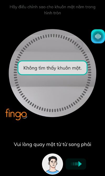Thực hiện thao tác quét khuôn mặt