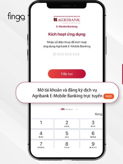 Sau khi tải app Mobile Banking Agribank, tiến hành nhập số điện thoại để đăng ký 