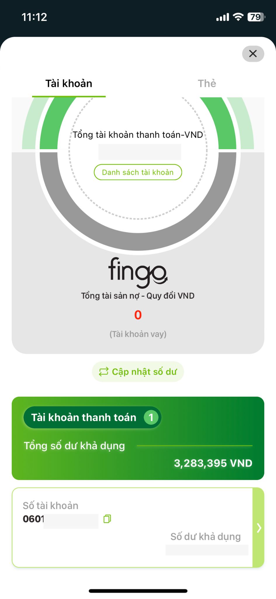 Kiểm tra số dư tài khoản Vietcombank VCB Digibank bước 2