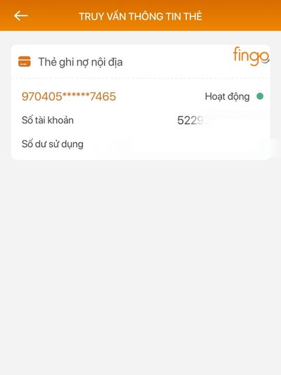 Số tài khoản của bạn sẽ hiển thị sau khi bạn truy vấn