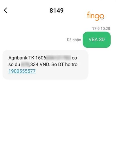 Kiểm tra số tài khoản Agribank bằng SMS Banking 