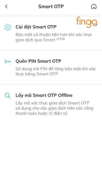 Chọn "Quên PIN Smart OTP".