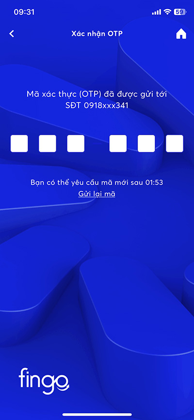 Nhập mã OTP xác nhận mở tài khoản MB Bank online