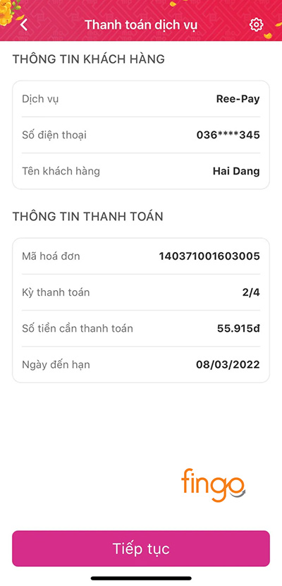 Kiểm tra thông tin thanh toán