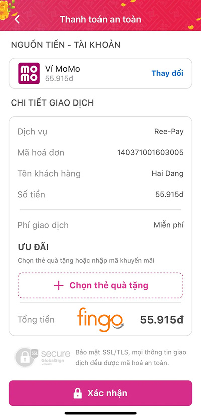 Xác nhận giao dịch