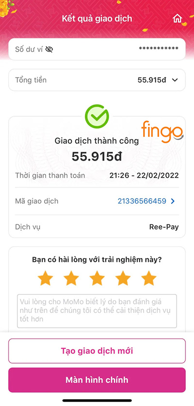 Giao dịch thanh toán thành công