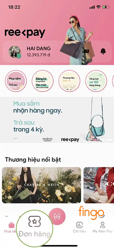 Vào mục Đơn hàng