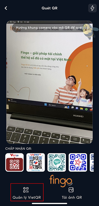 Vào mục Quản lý VietQR