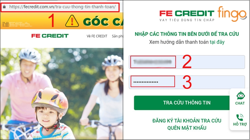 Cách tra cứu hợp đồng Fe Credit qua website
