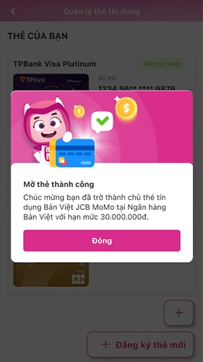Hướng dẫn cách mở thẻ tín dụng trên MoMo