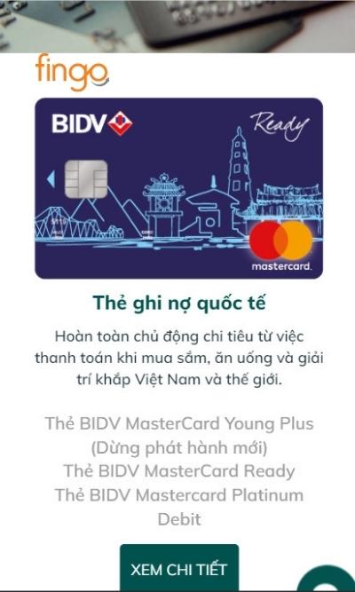 Lựa chọn thẻ khách hàng muốn đăng ký mở