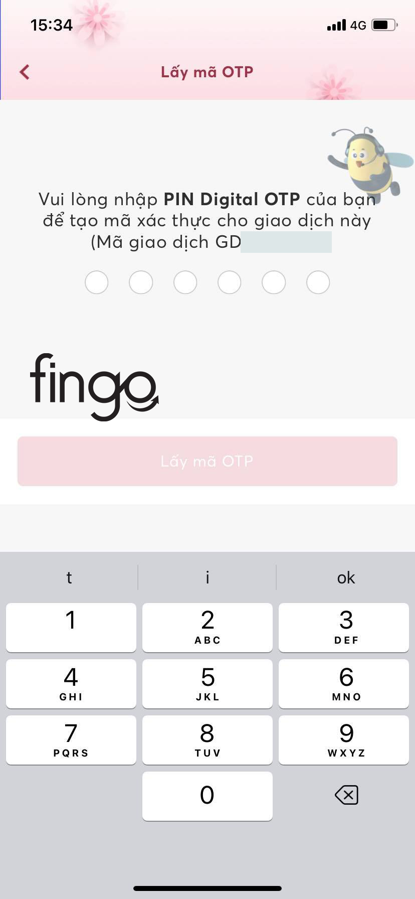 Nhập mã PIN Digital OTP