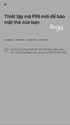 Nhập mã PIN và xác nhận mã PIN mới