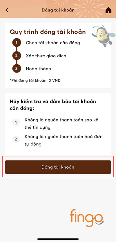 Kiểm tra lại tài khoản cần đóng