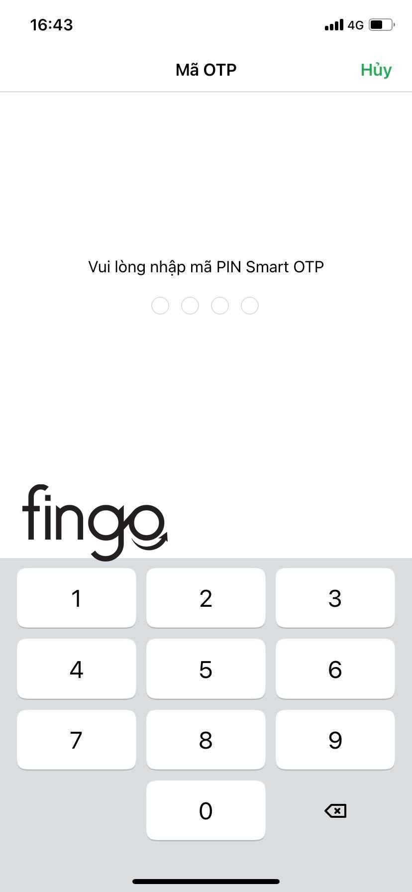 Nhập mã PIN Smart OTP