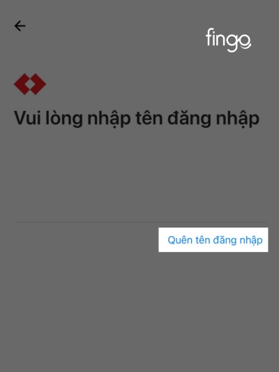 Tại mục quên nhập tên đăng nhập, bạn nhấn vào "Quên tên đăng nhập"