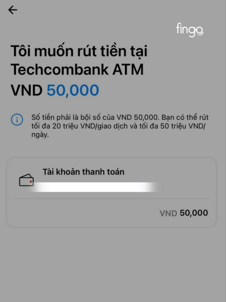 Nhập số tiền bạn cần rút 