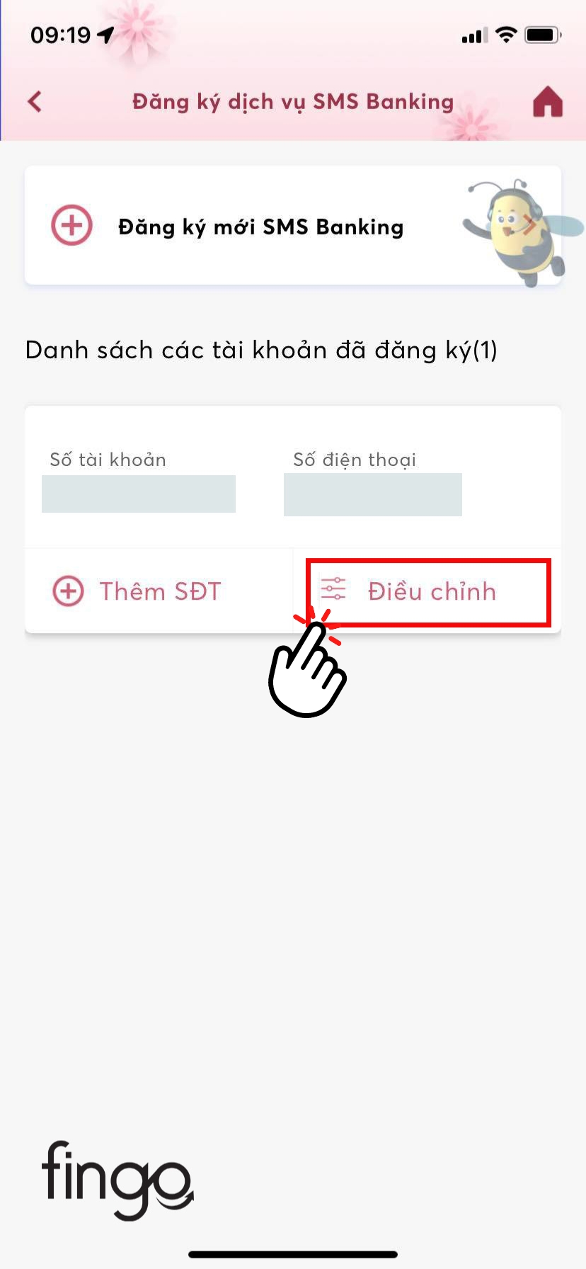 Chọn vào "Điều chỉnh"
